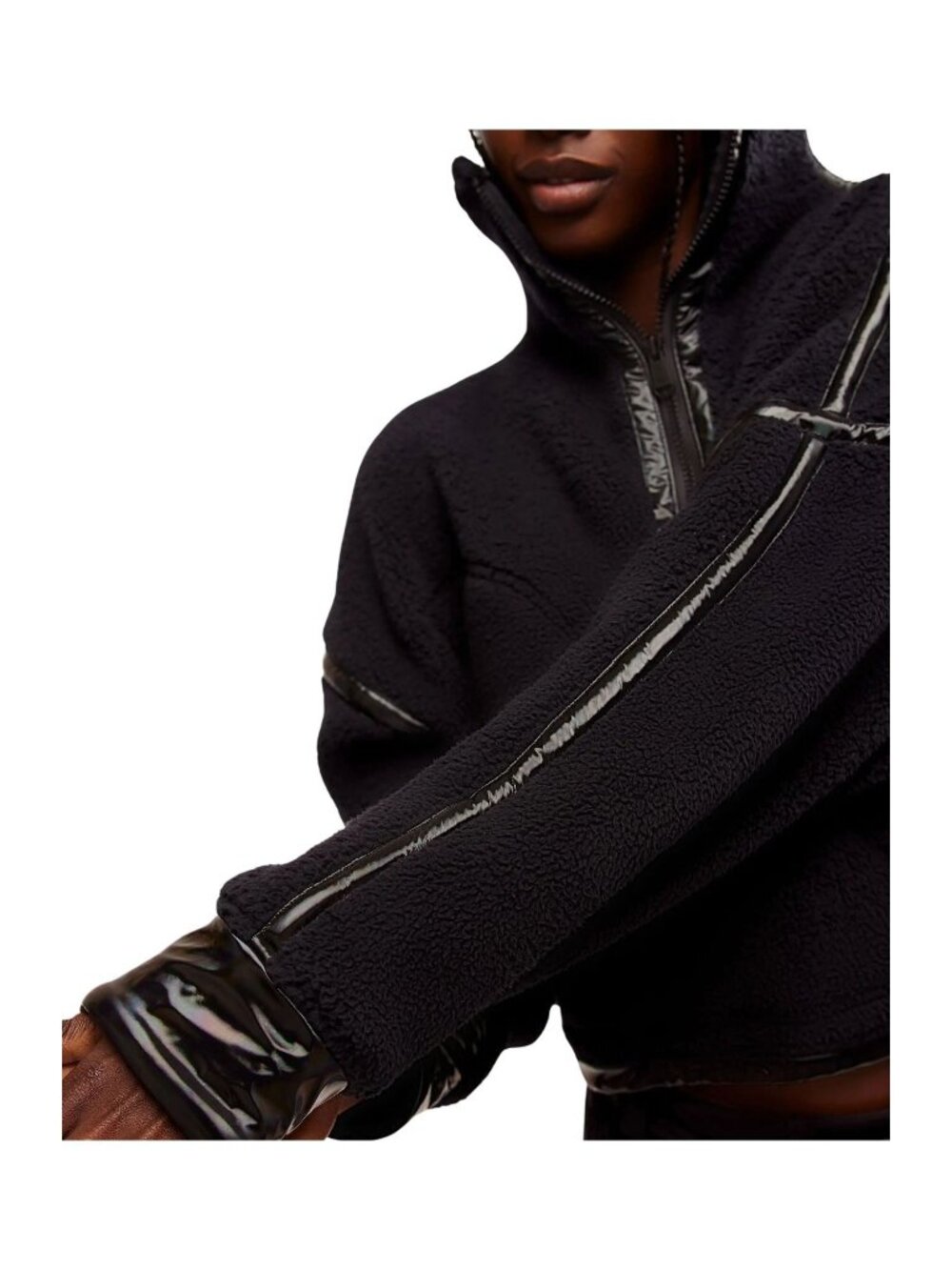 Free People FP Movement Mountain High Shine Half Zip fleece jacket size M